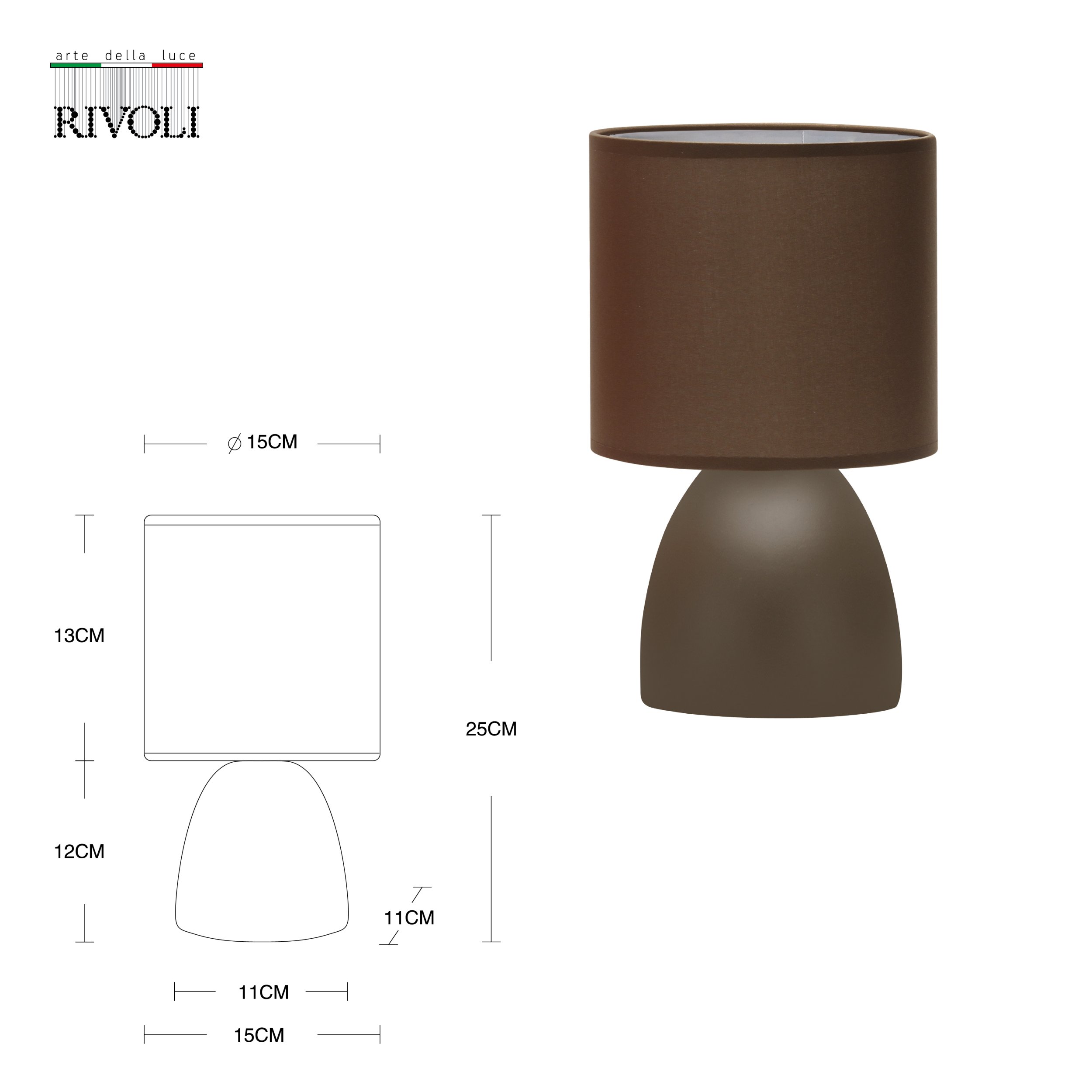 Декоративная настольная лампа Rivoli NADINE 7047-501, цвет коричневый 7047-501 Б0057256 - фото 4