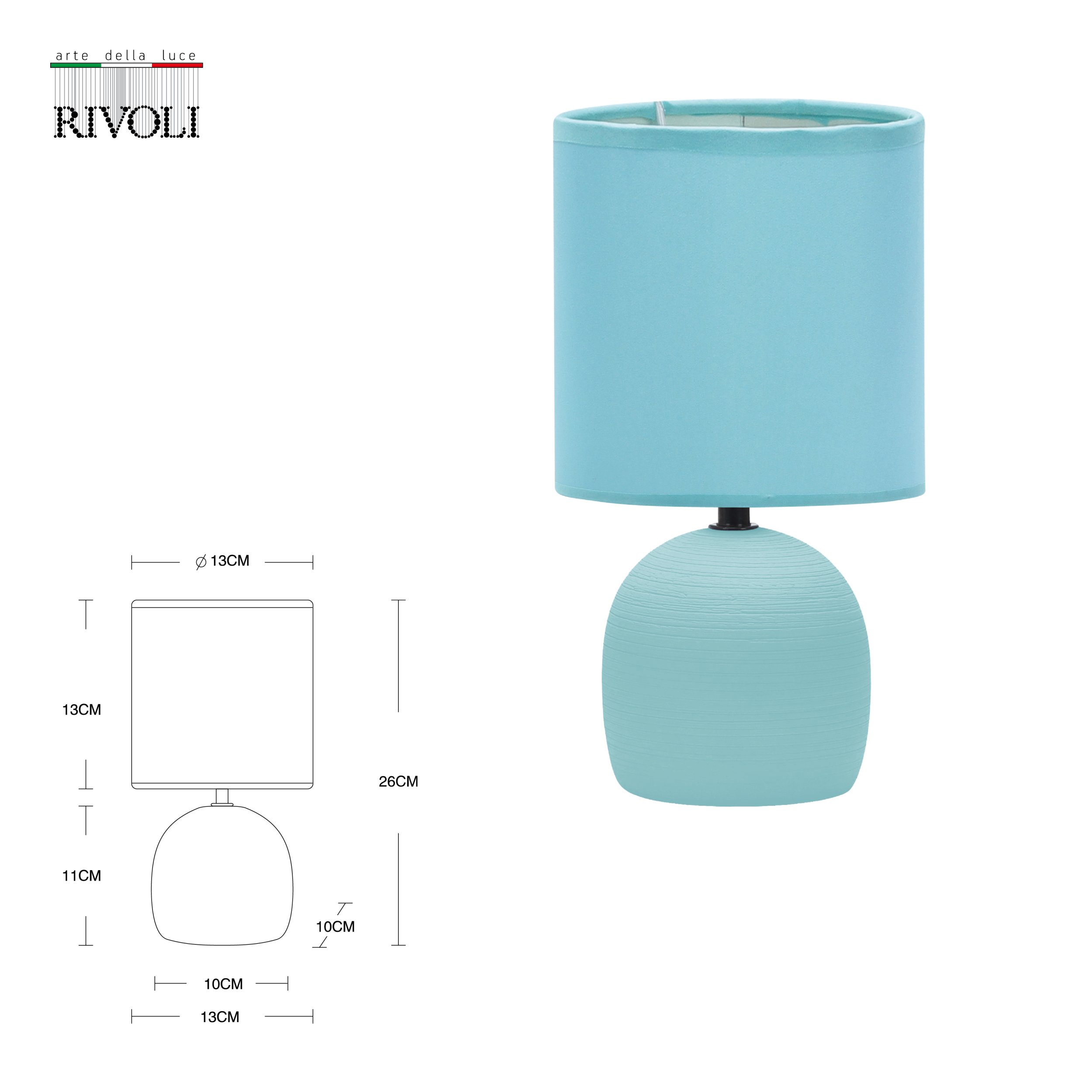 Декоративная настольная лампа Rivoli SHERON 7067-502, цвет голубой 7067-502 Б0057261 - фото 4