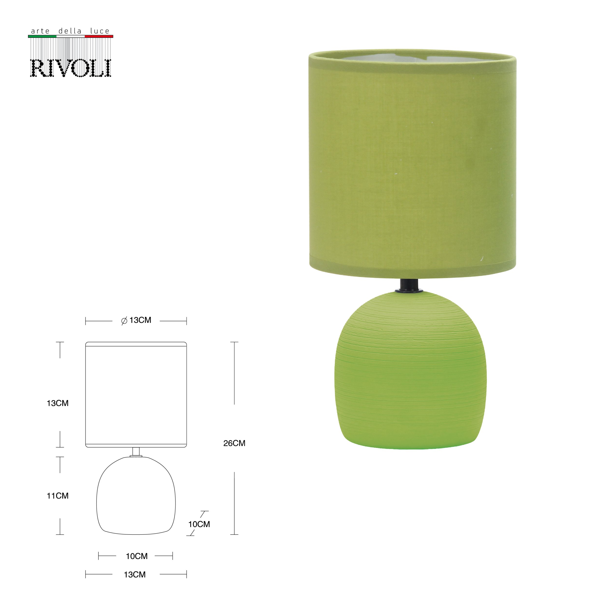 Декоративная настольная лампа Rivoli SHERON 7067-503, цвет зеленый 7067-503 Б0057262 - фото 4