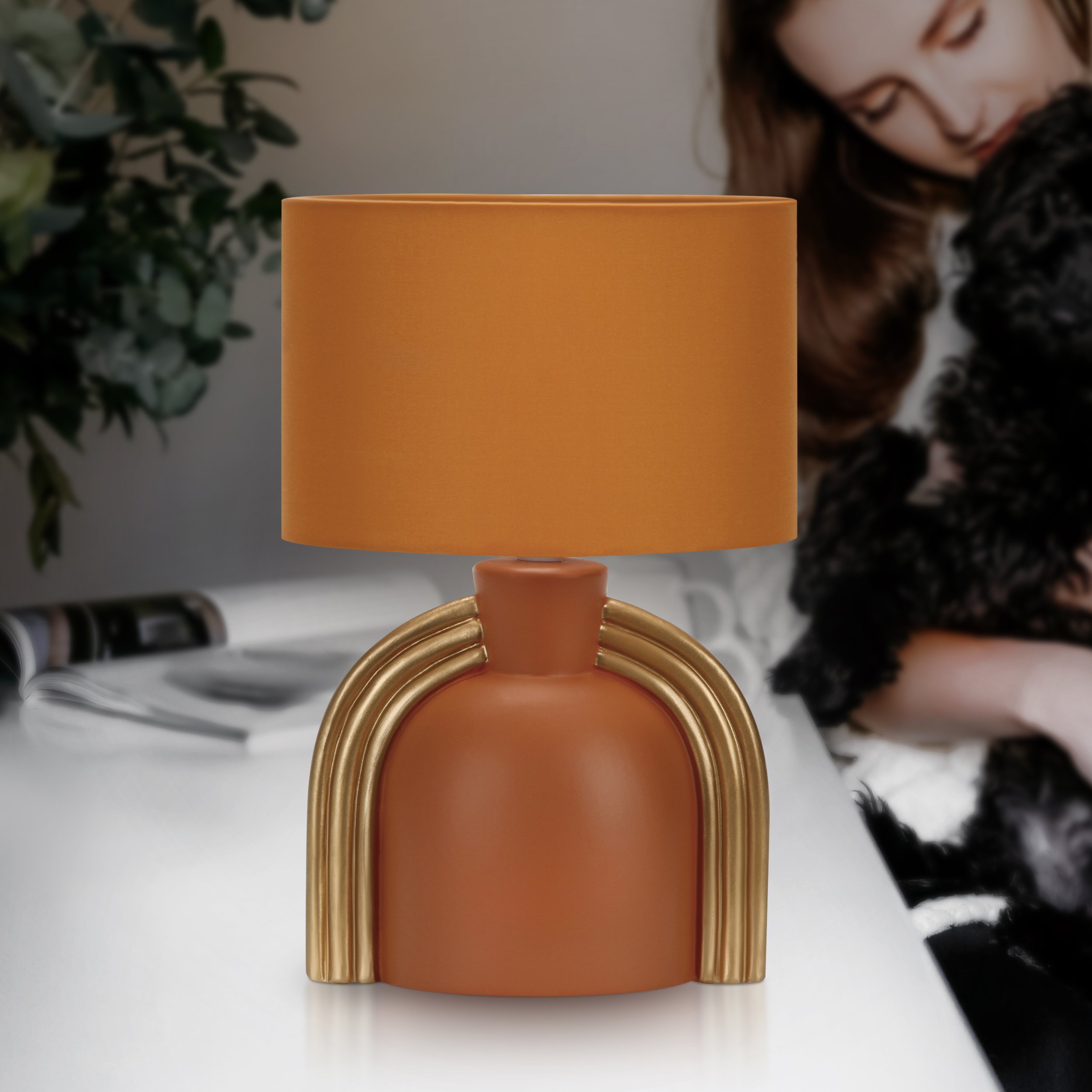 Декоративная настольная лампа Rivoli BELLA 7068-501, цвет оранжевый 7068-501 Б0057263 - фото 2