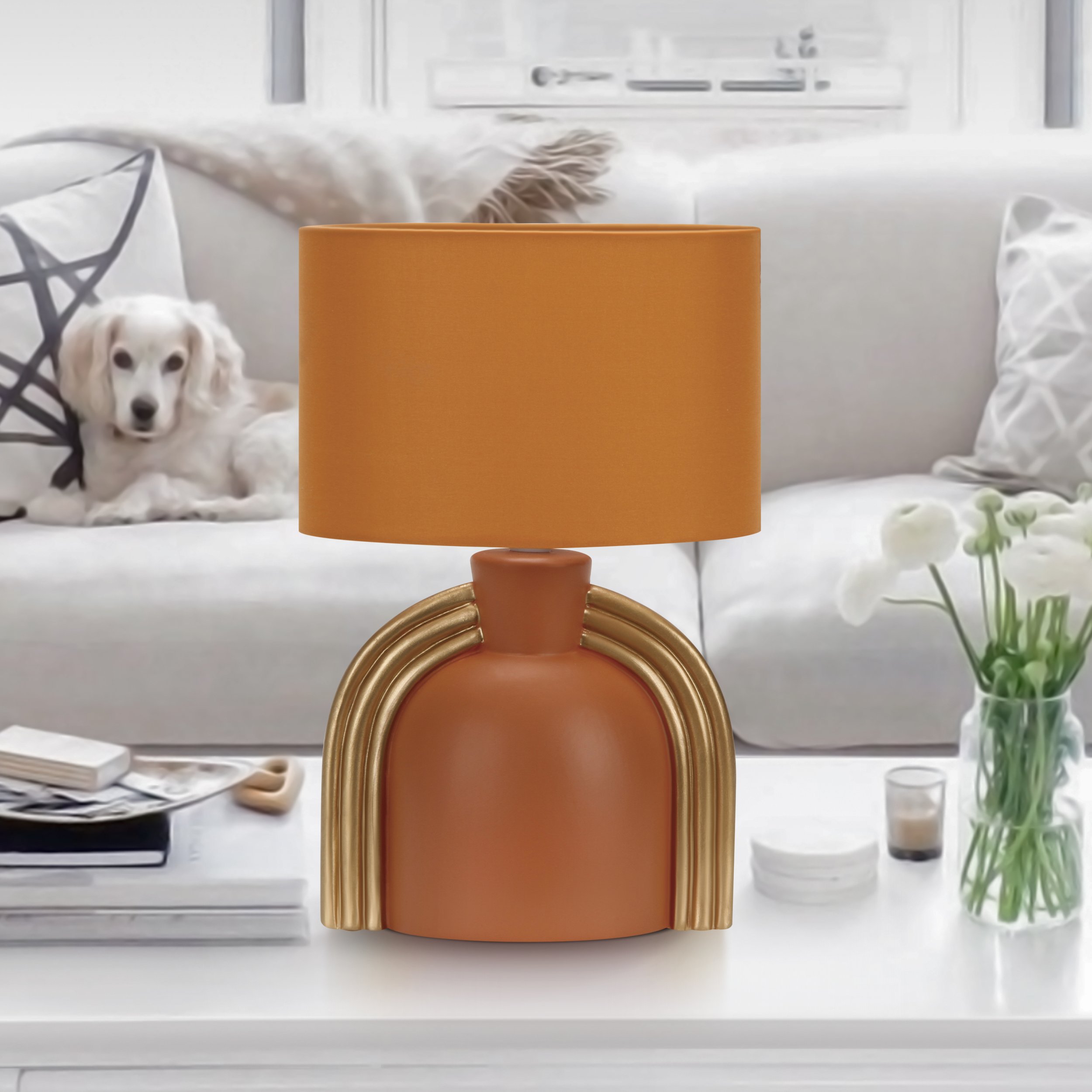 Декоративная настольная лампа Rivoli BELLA 7068-501, цвет оранжевый 7068-501 Б0057263 - фото 3