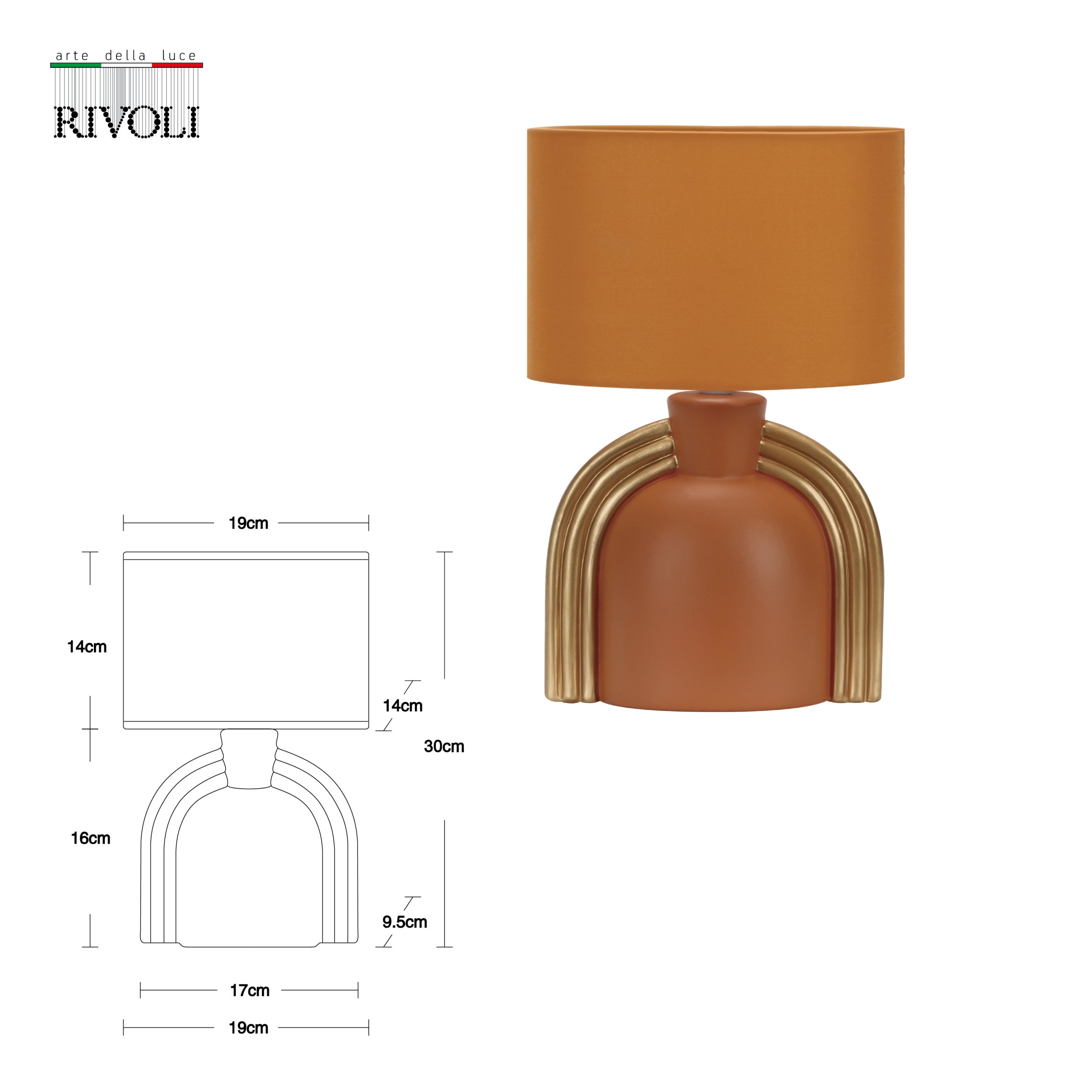 Декоративная настольная лампа Rivoli BELLA 7068-501, цвет оранжевый 7068-501 Б0057263 - фото 4