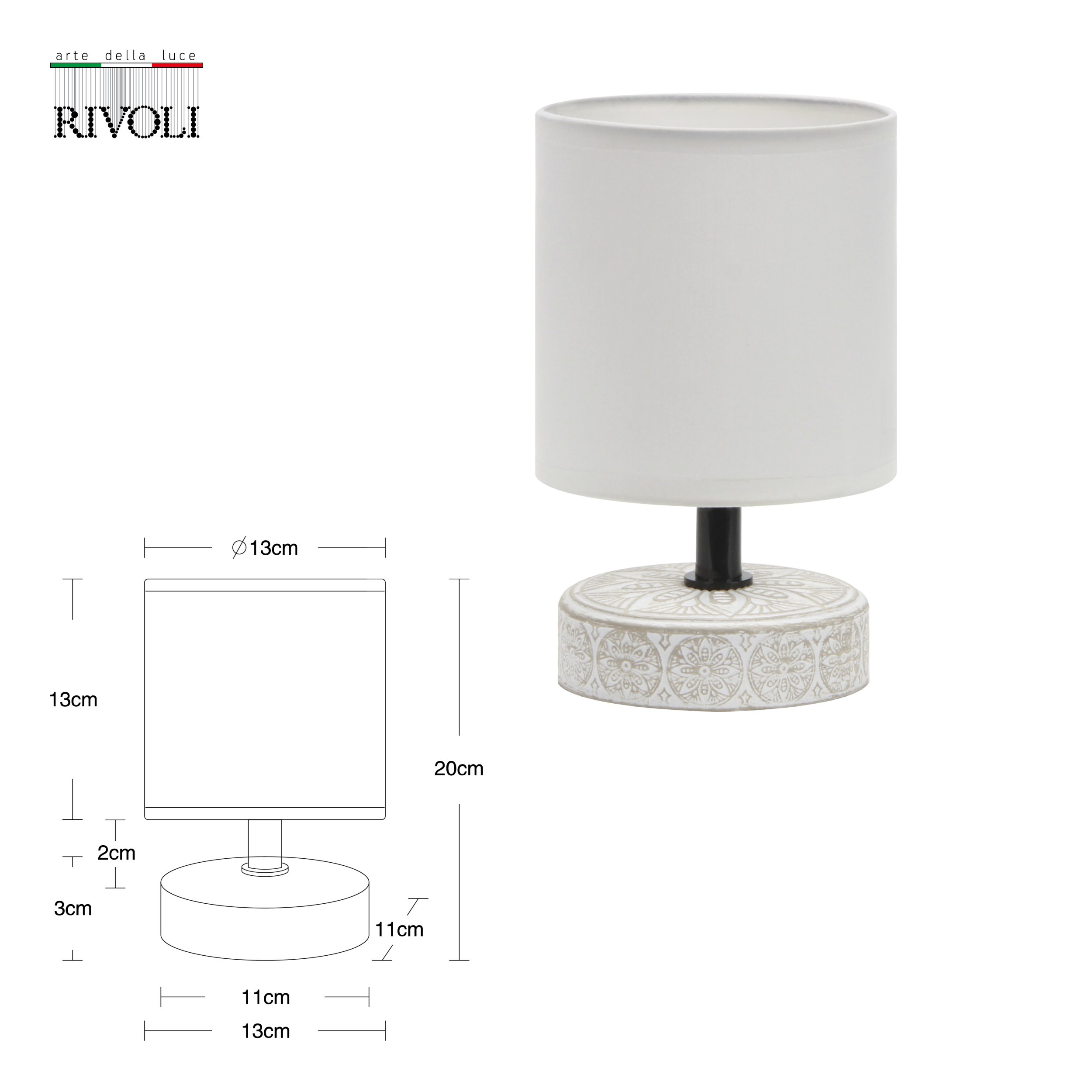 Декоративная настольная лампа Rivoli ELEANOR 7070-501, цвет белый 7070-501 Б0057269 - фото 4
