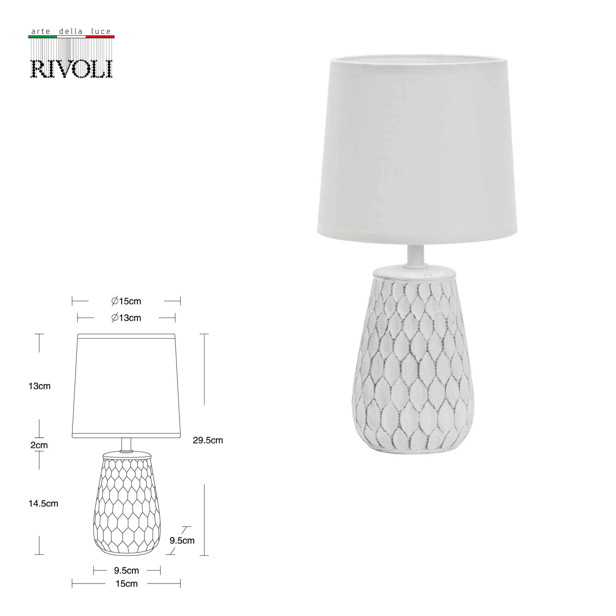 Декоративная настольная лампа Rivoli BERTHA 7071-502, цвет белый 7071-502 Б0057272 - фото 4