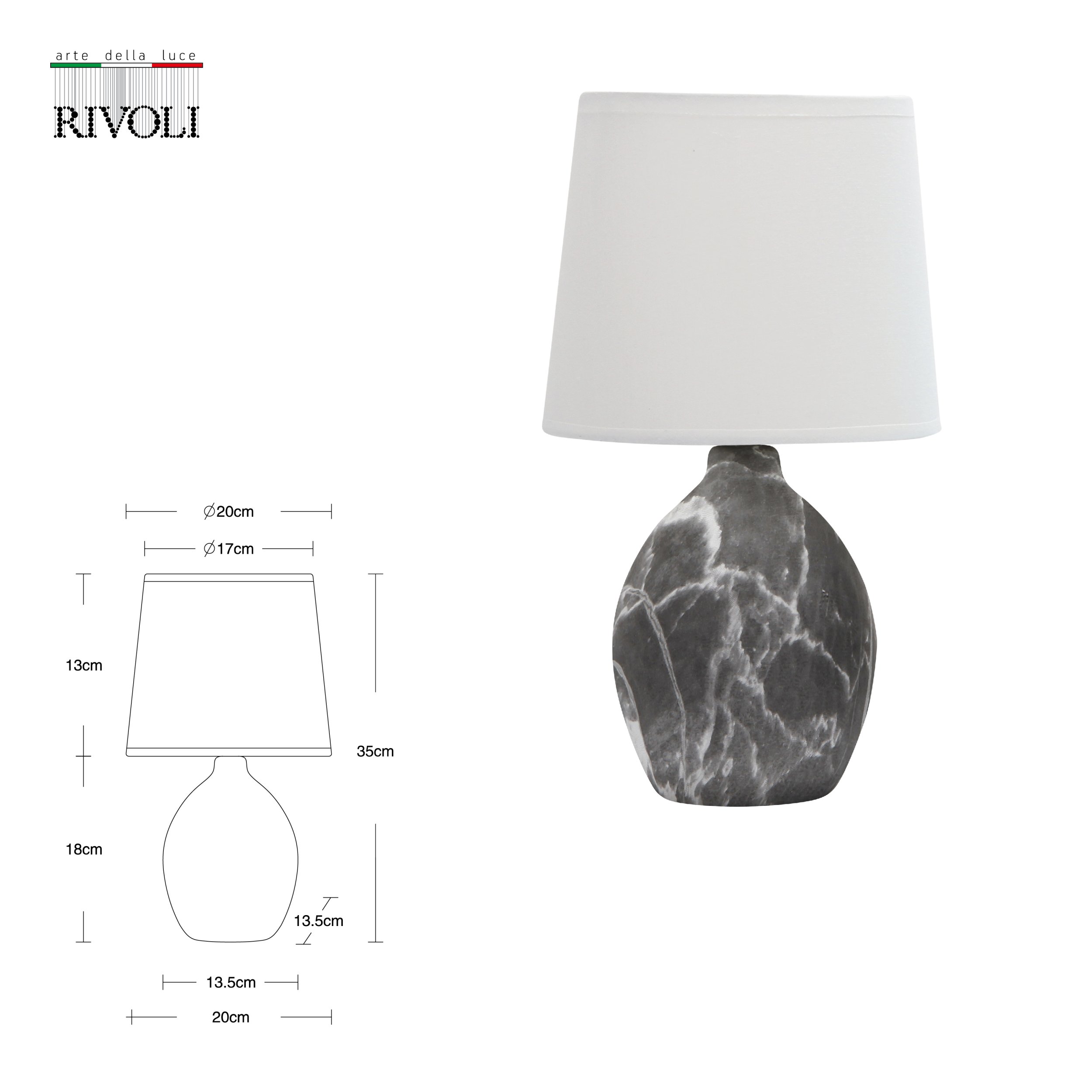 Декоративная настольная лампа Rivoli CHIMERA 7072-501, цвет белый 7072-501 Б0057273 - фото 4