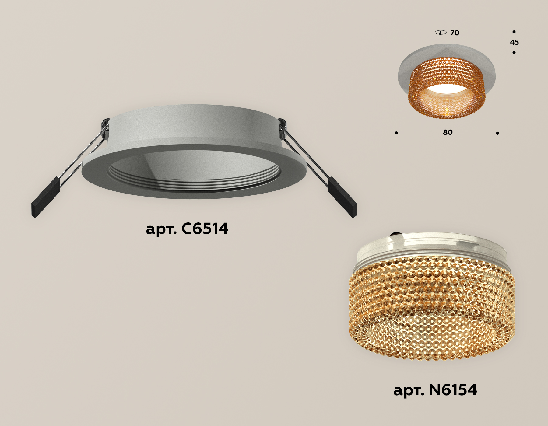 Точечный встраиваемый светильник Ambrella light TECHNO XC6514044, цвет коричневый - фото 2