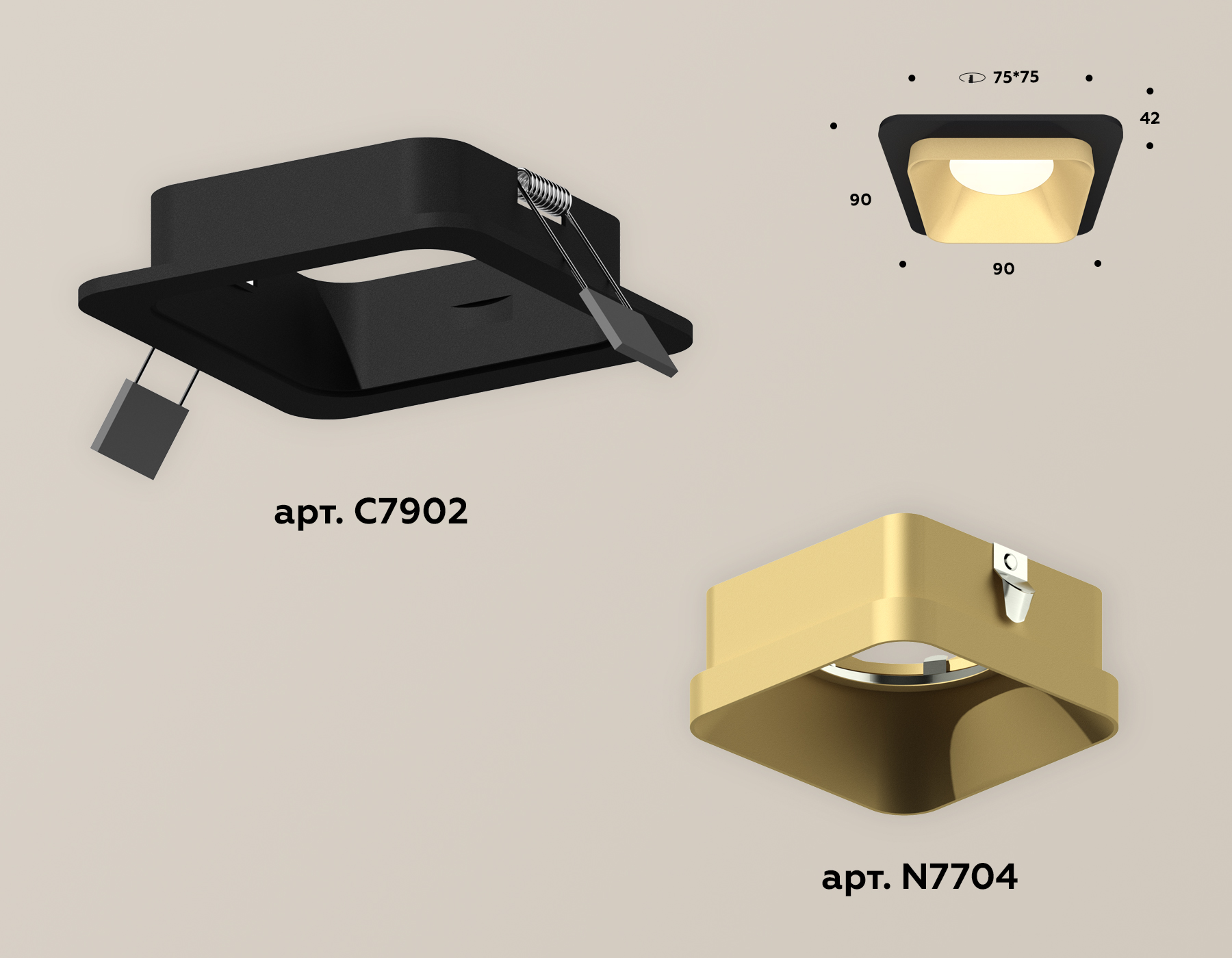 Точечный встраиваемый светильник Ambrella light TECHNO SPOT XC7902004, цвет золотистый - фото 2