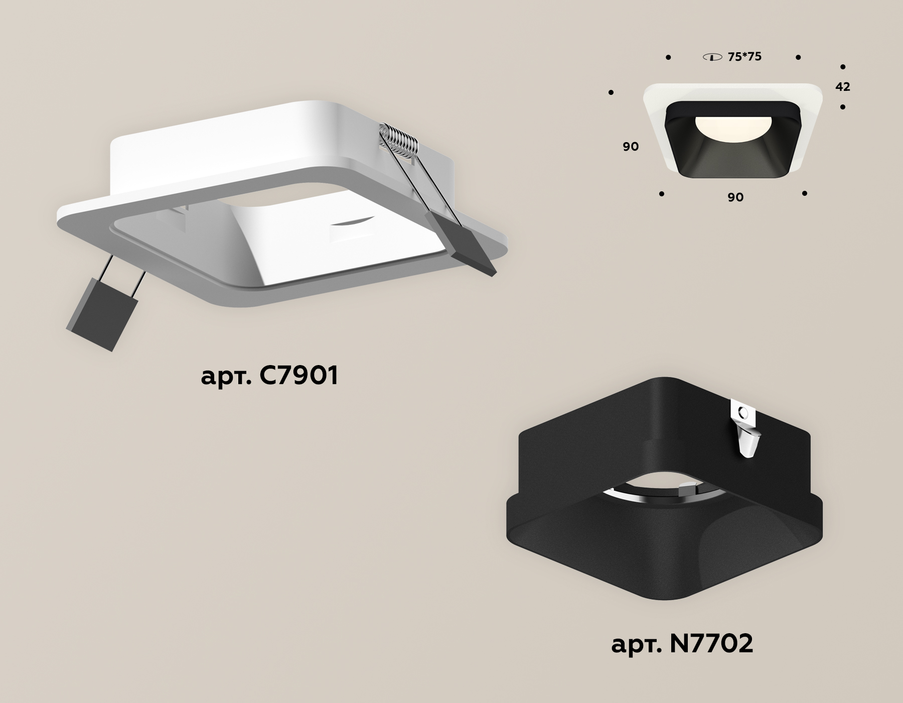 Точечный встраиваемый светильник Ambrella light TECHNO SPOT XC7901002, цвет чёрный - фото 2