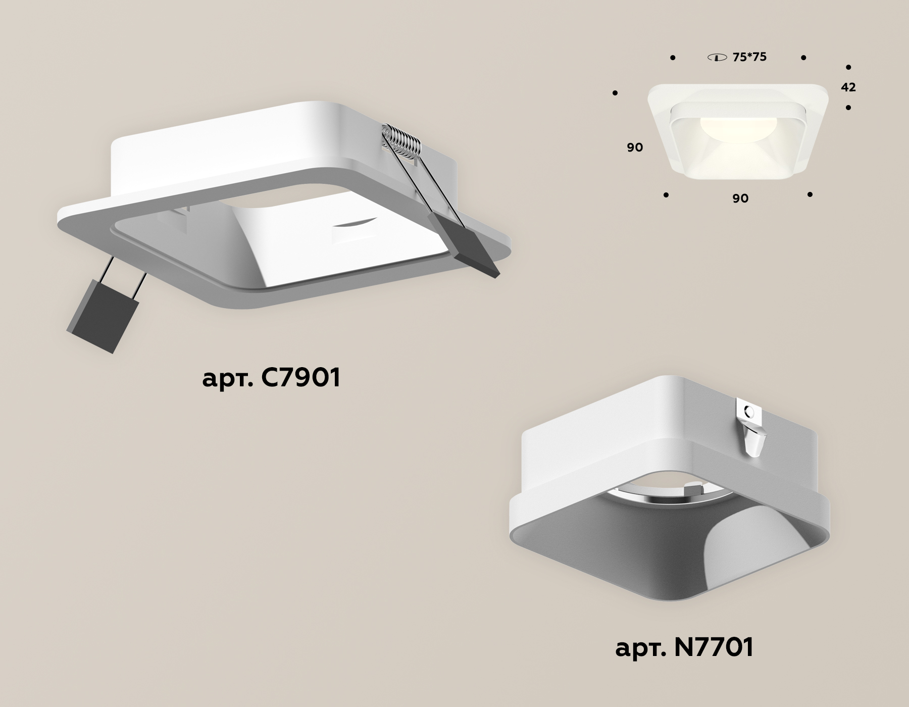 Точечный встраиваемый светильник Ambrella light TECHNO SPOT XC7901001, цвет белый - фото 2
