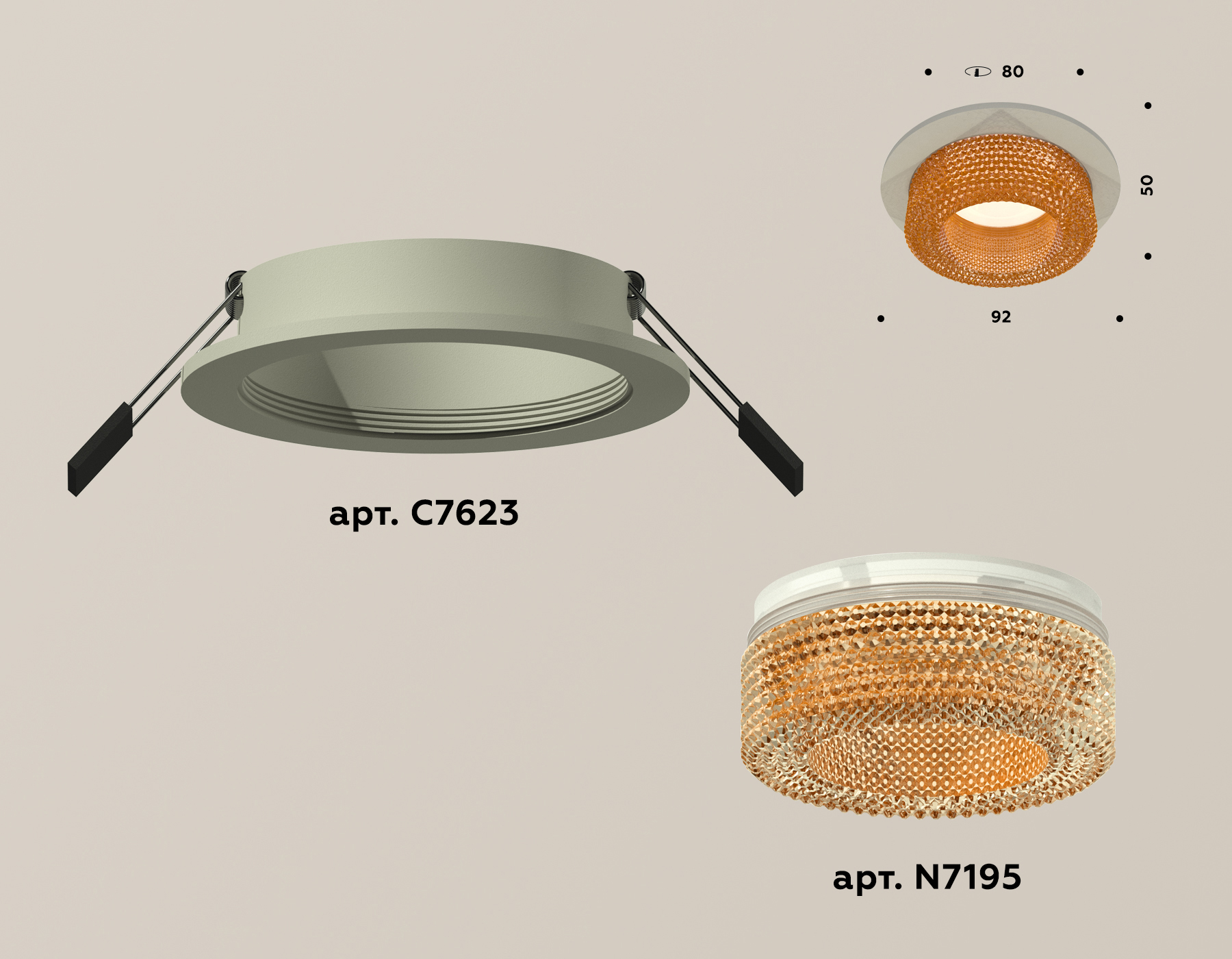 Точечный встраиваемый светильник Ambrella light TECHNO SPOT XC7623024, цвет коричневый - фото 2