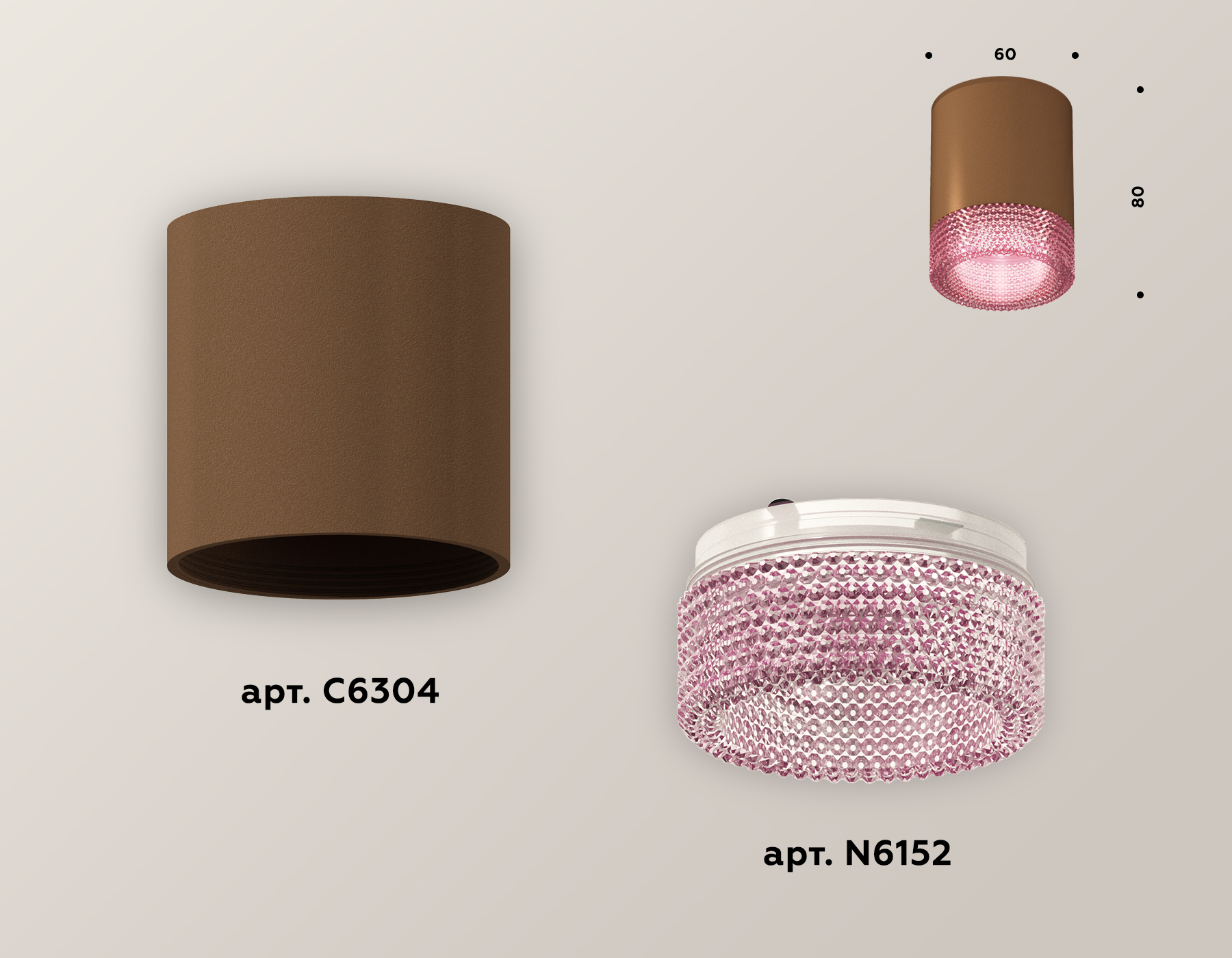 Точечный накладной светильник Ambrella light TECHNO XS6304021, цвет розовый - фото 2