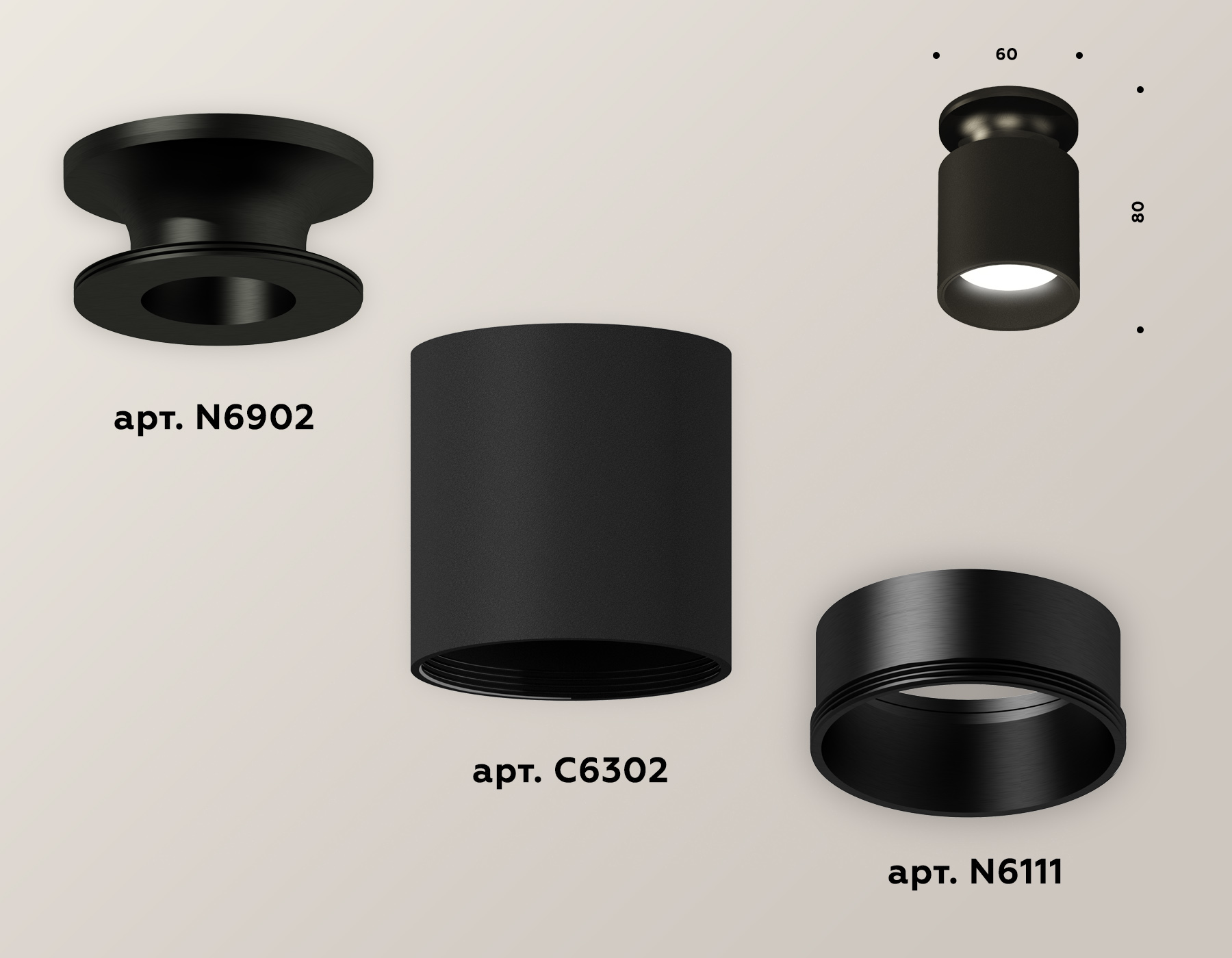 Точечный накладной светильник Ambrella light TECHNO XS6302101, цвет черный - фото 2