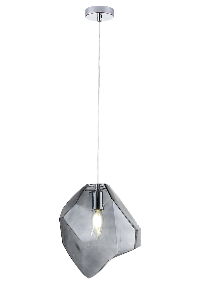 Подвесной светильник Crystal Lux NUESTRO SP1 CHROME/SMOKE, цвет серый NUESTRO SP1 CHROME/SMOKE - фото 1