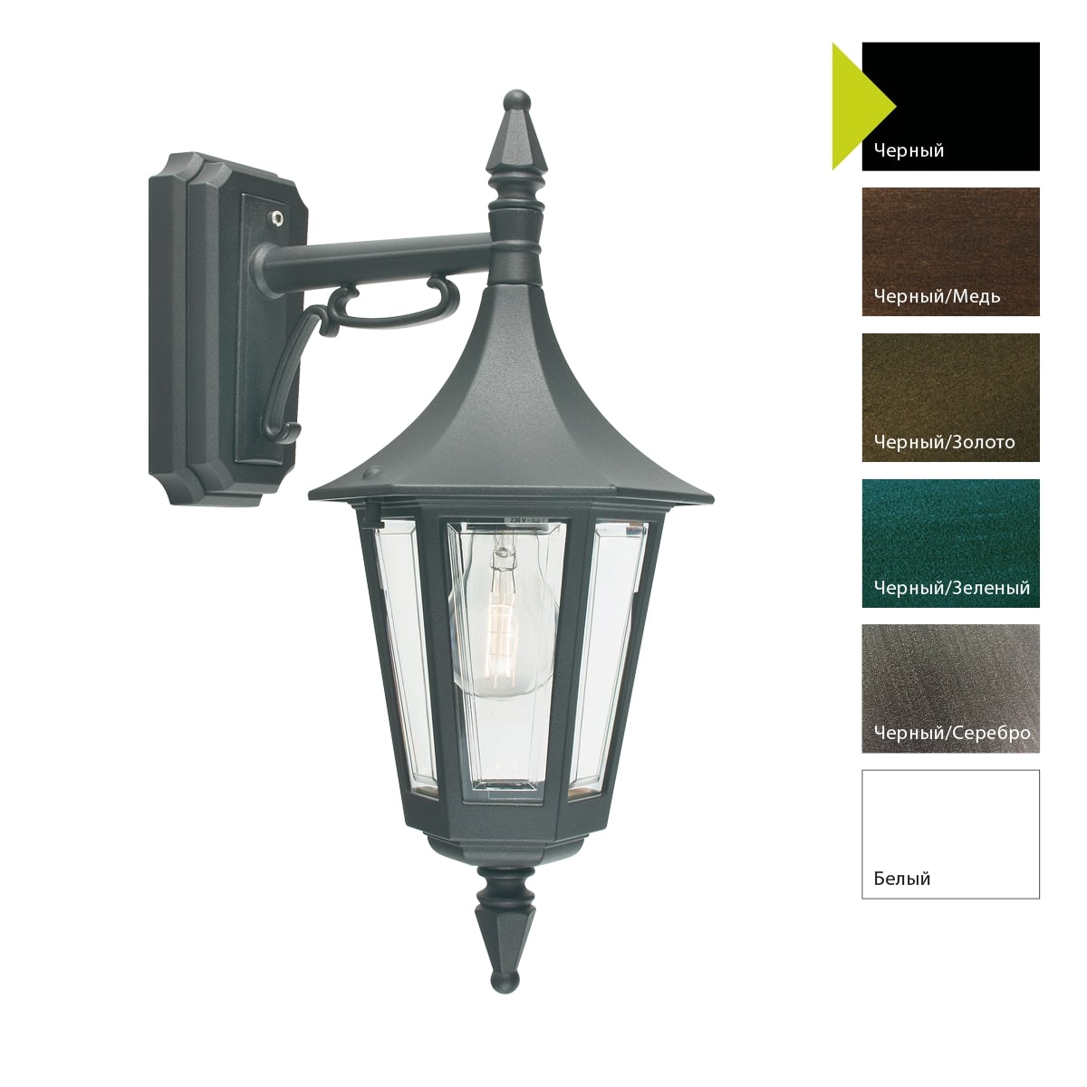 Уличный настенный светильник Norlys RIMINI 2591B, цвет черный - фото 1
