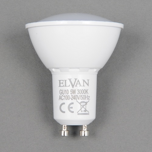 Светодиодная лампа Elvan Софит 5W 400Lm 3000K GU10 GU10-5W-3000K-2835 PLAST
