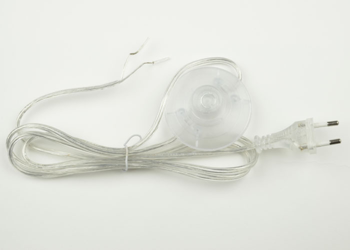 Сетевой шнур с вилкой и выключателем Uniel UL-00004437, цвет прозрачный - фото 1