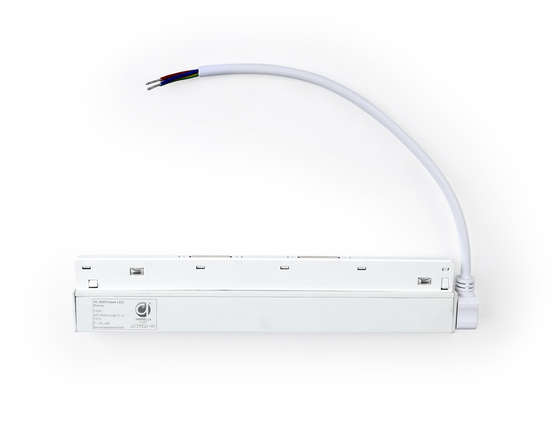 Блок питания внутренний с вводом питания для магнитного шинопровода Ambrella light TRACK SYSTEM GL3650, цвет белый - фото 1