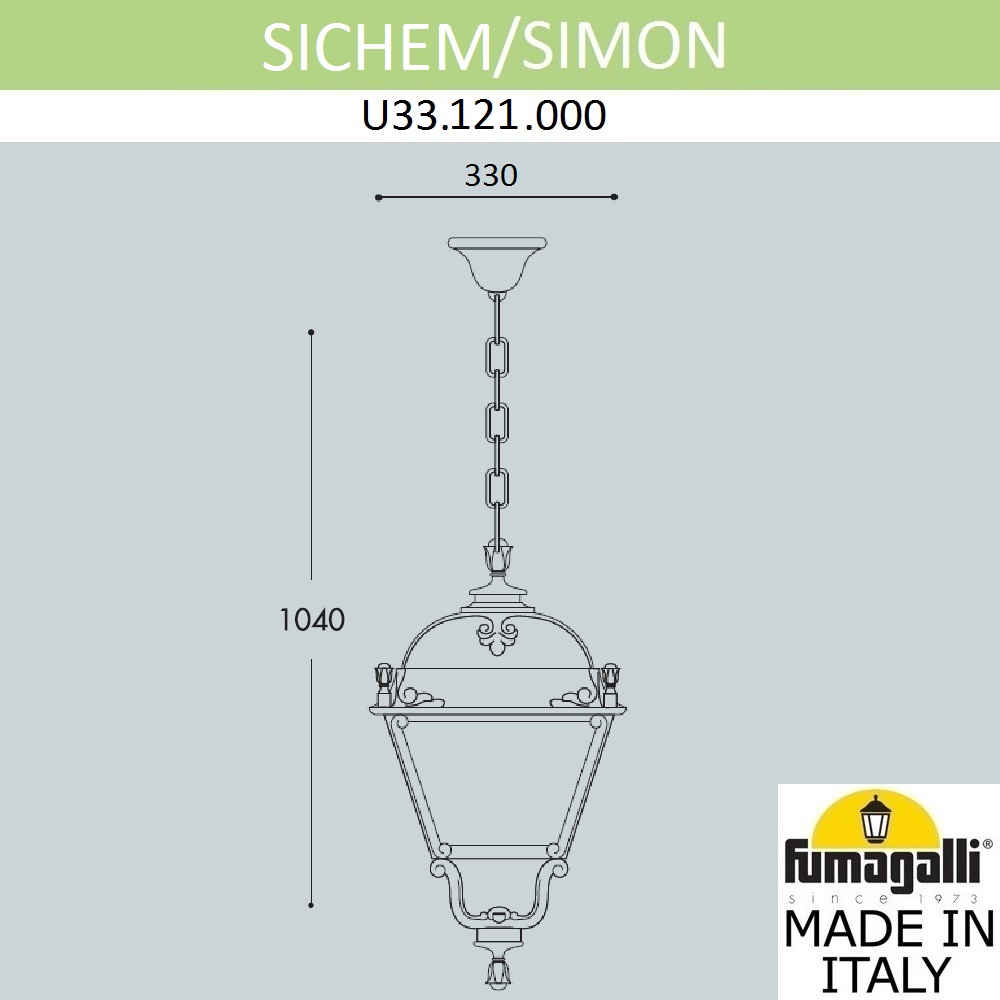 Уличный подвесной светильник Fumagalli SIMON U33.121.000.AYH27, цвет белый - фото 6