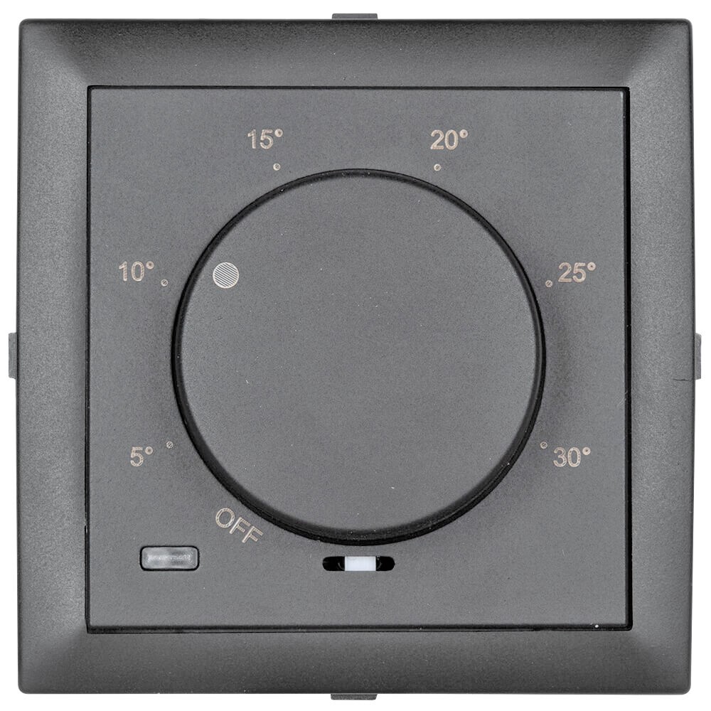 Лицевая панель для поворотного термостата Efapel 50746 TGR, цвет черный - фото 1
