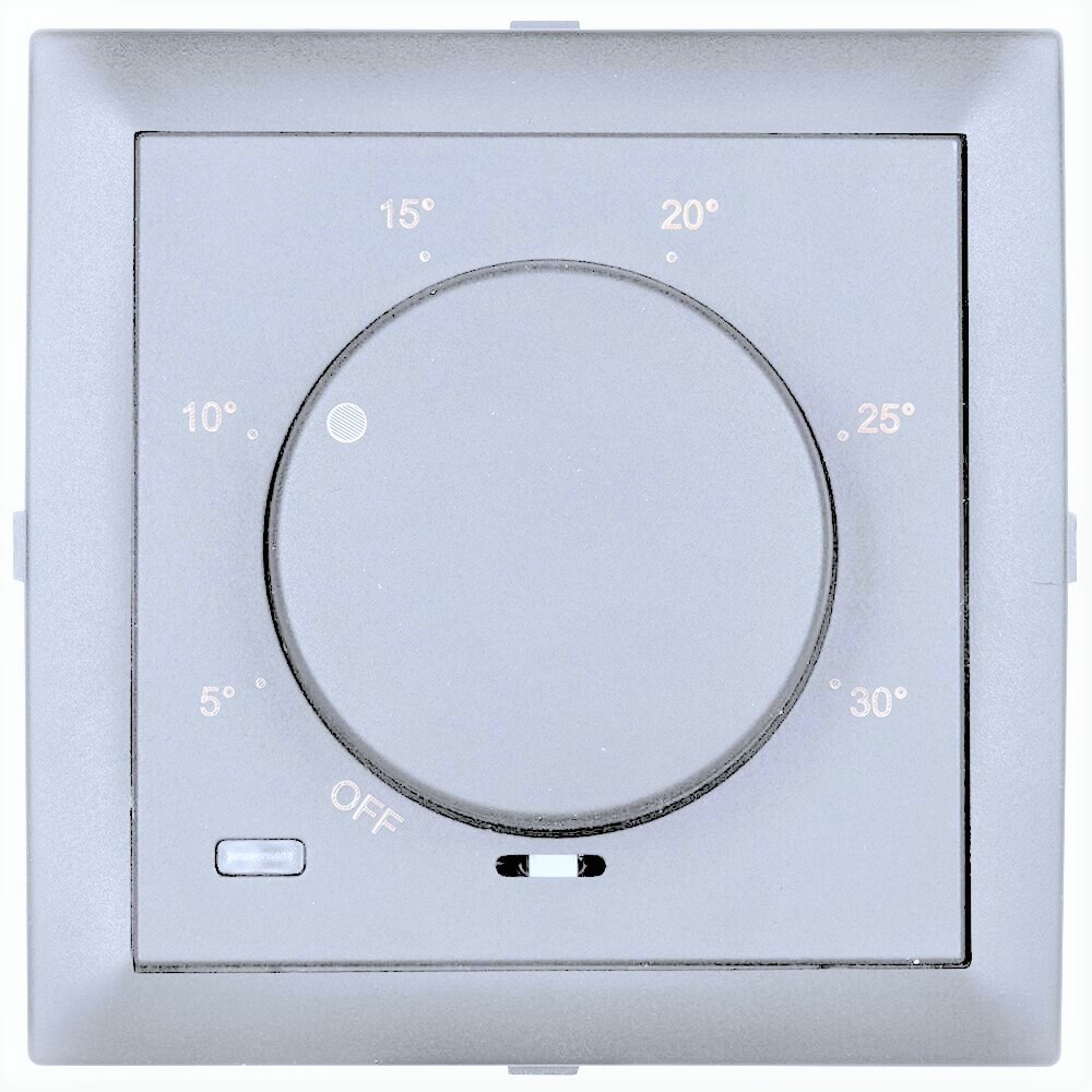 Лицевая панель для поворотного термостата Efapel 50746 TPR, цвет серебристый - фото 1
