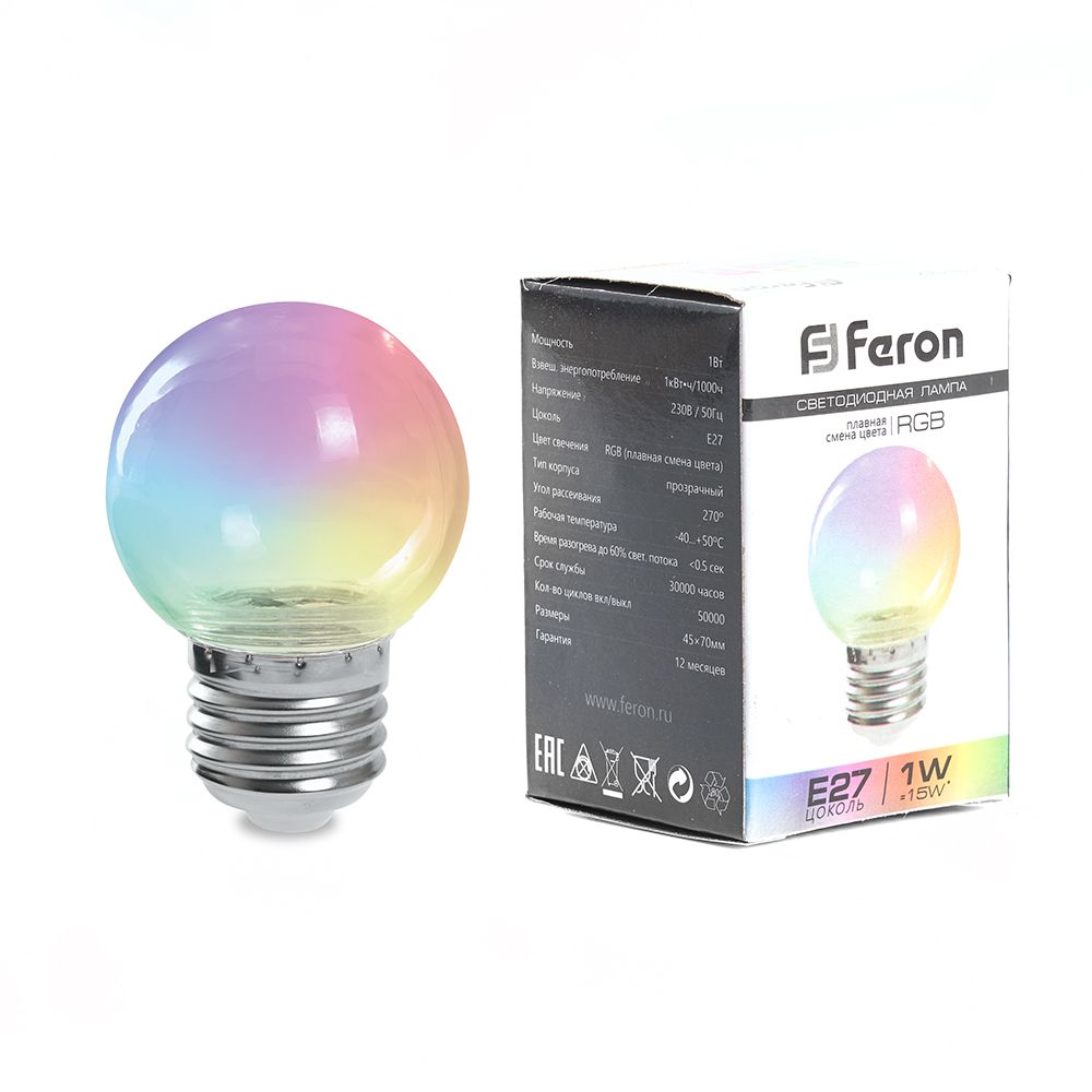 Светодиодная лампа Feron Шар 3W E27 38130 - фото 1
