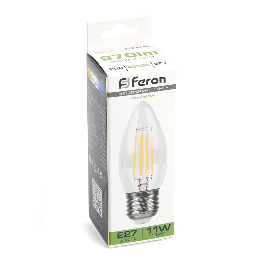 Светодиодная лампа Feron Свеча 11W 970lm 4000K E27 38273, цвет нейтральный - фото 6