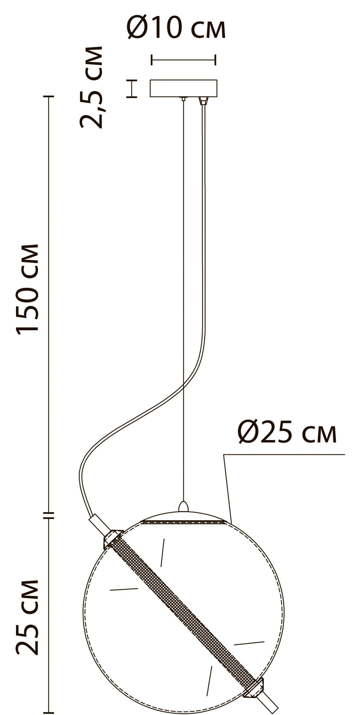 Подвесной светильник Arte Lamp HOLLY A3225SP-1PB, цвет медный - фото 3