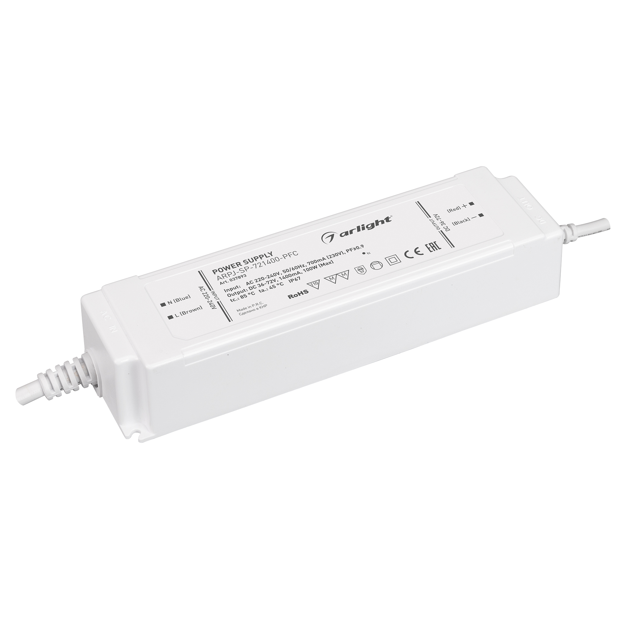 

Блок питания ARPJ-SP-721400-PFC 36-72V 1,4A 100W Arlight 037893