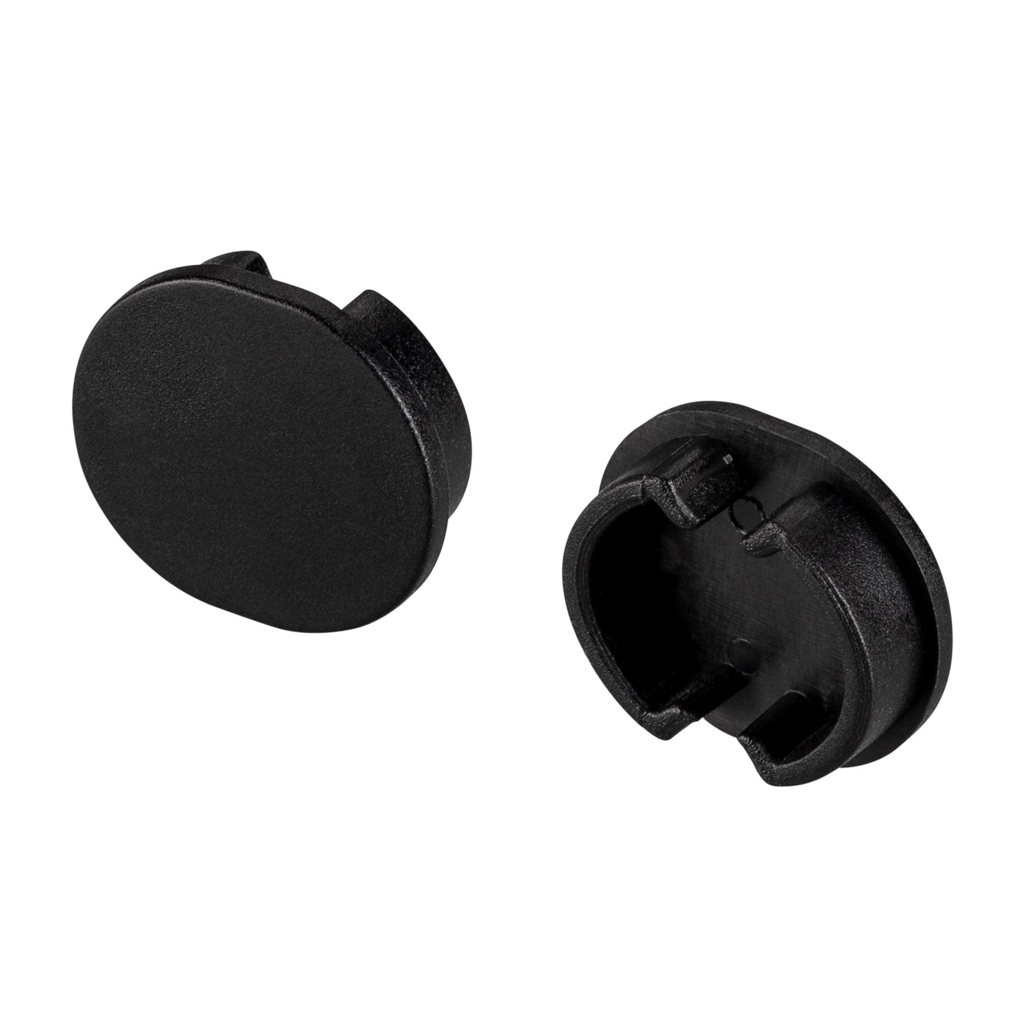 Комплект заглушек (2 шт) для профиля ARH-ROUND-D20-DUAL BLACK Arlight 039303 - фото 1
