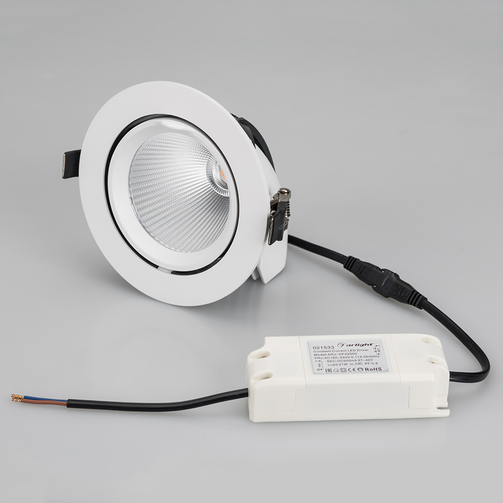 Точечный встраиваемый светильник LTD-EXPLORER-R130-20W Arlight 024031, цвет белый - фото 2