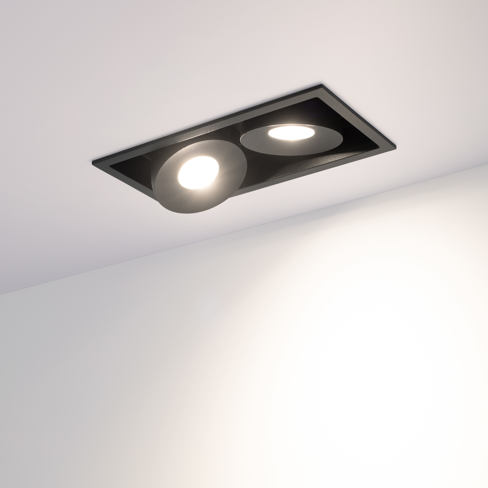 Точечный встраиваемый светильник CL-SIMPLE-S148x80-2x9W Arlight 026877, цвет черный - фото 3