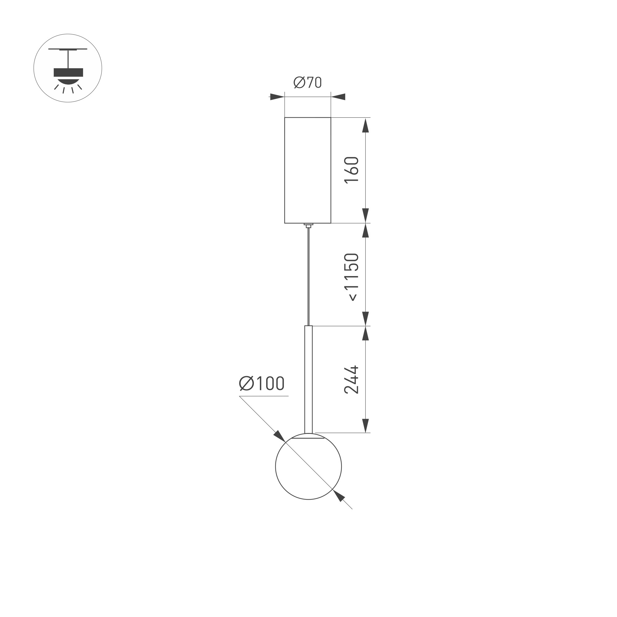 Подвесной светильник SP-BEADS-HANG-T-R100-8W Arlight 036520, цвет черный - фото 5