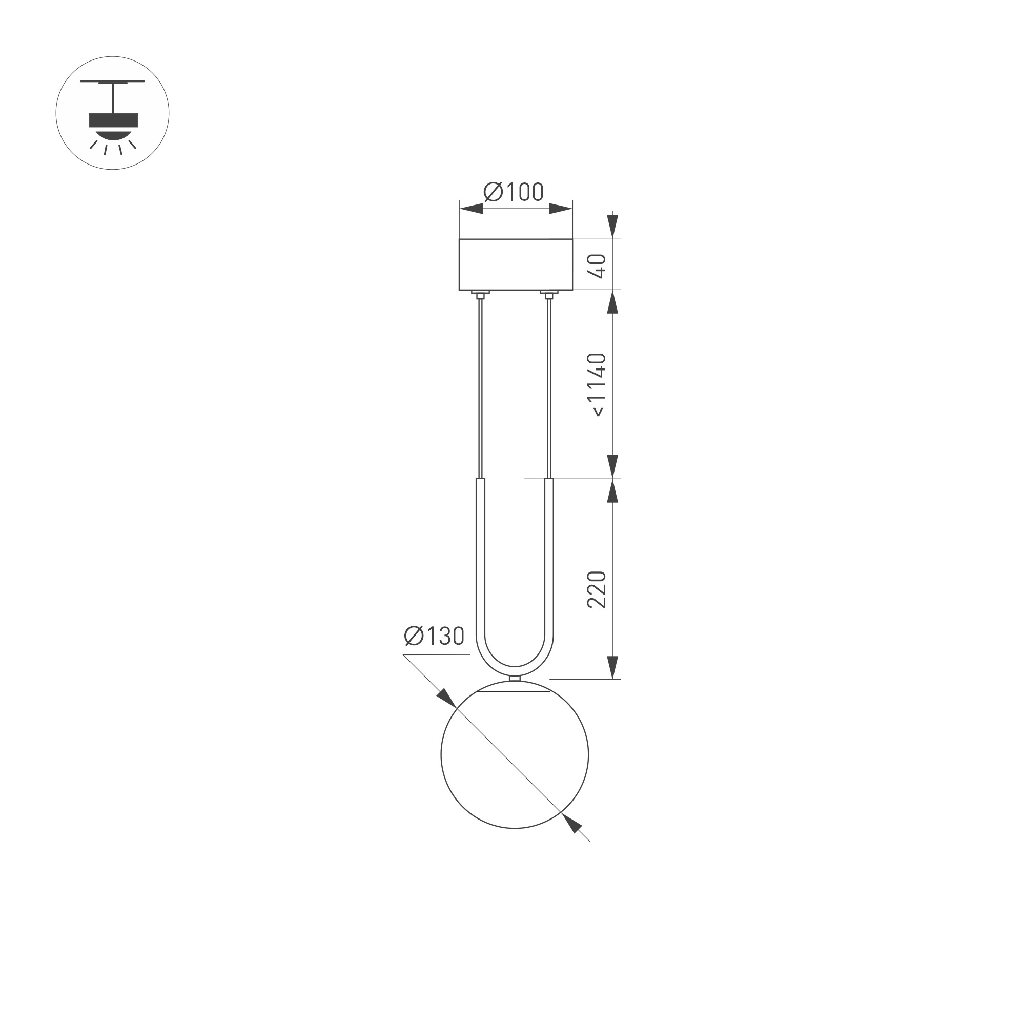 Подвесной светильник SP-BEADS-HANG-U-R130-10W Arlight 036526, цвет черный - фото 4