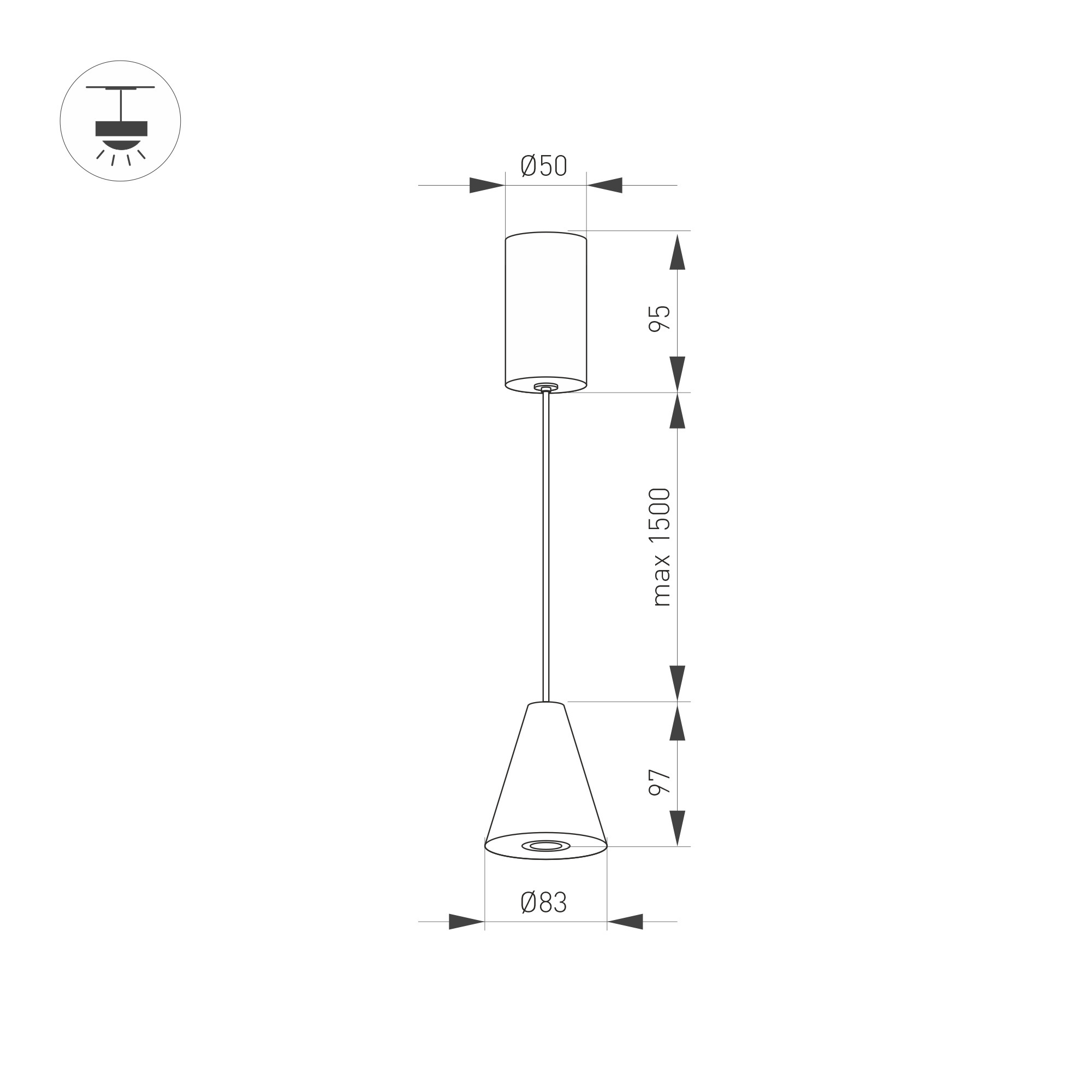 Подвесной светильник SP-ELEMENTA-CONE-R83-9W Arlight 032773, цвет белый - фото 6