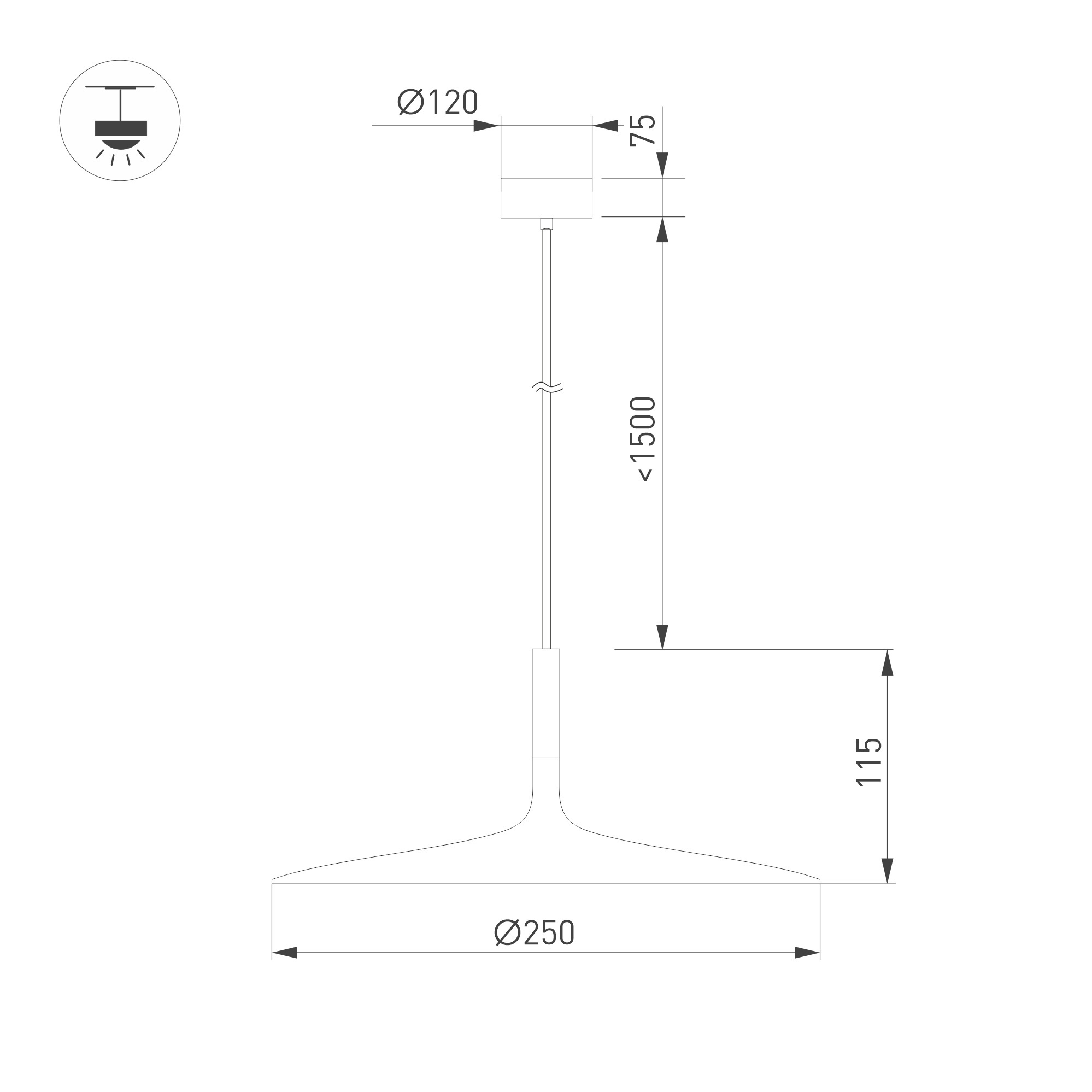 Подвесной светильник SP-FIORE-R250-8W Arlight 035998, цвет черный - фото 4