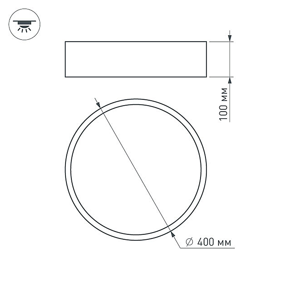 Потолочный светильник SP-TOR-PILL-R400-25W Arlight 022997(2), цвет черный - фото 8