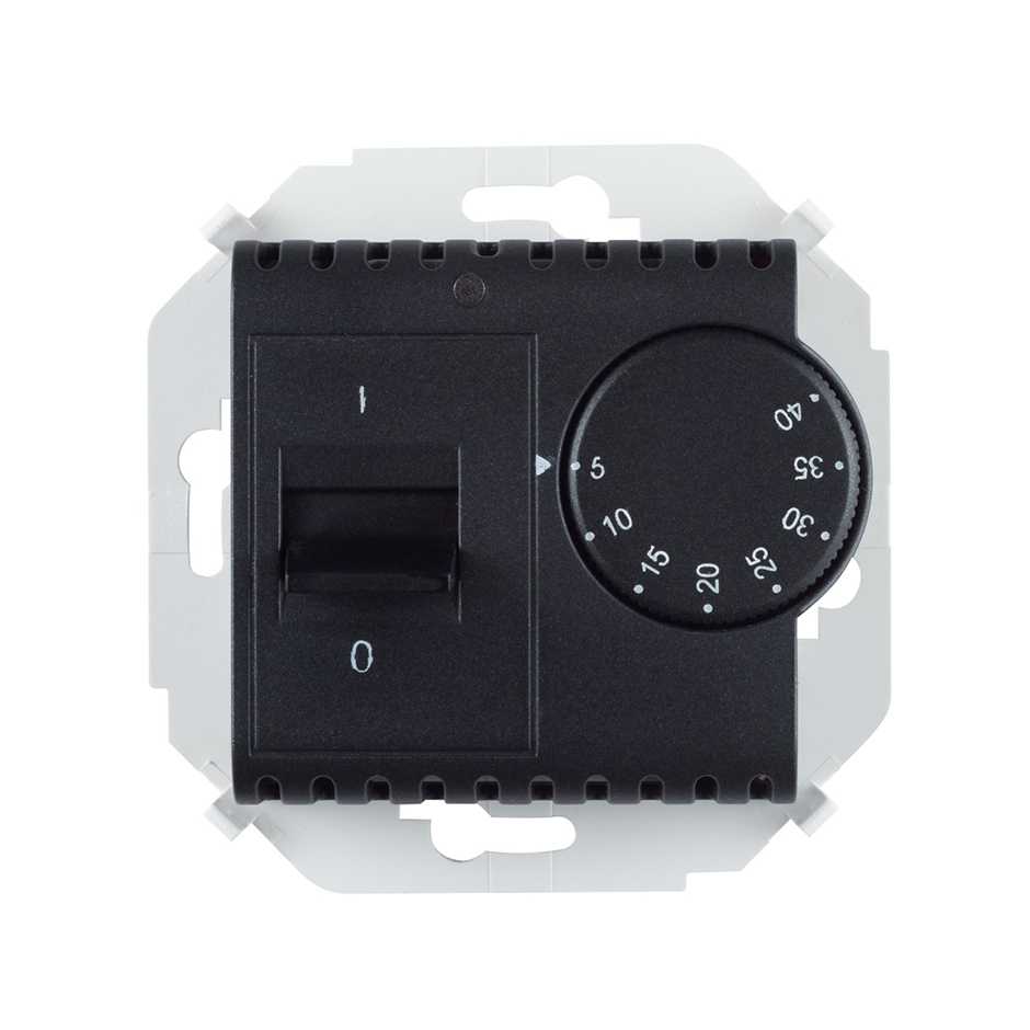 Терморегулятор для теплого пола Simon SIMON 15 1591775-038, цвет чёрный