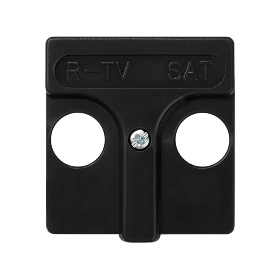 Лицевая панель для розетки R-TV+SAT Simon SIMON 27 27097-38, цвет чёрный - фото 1