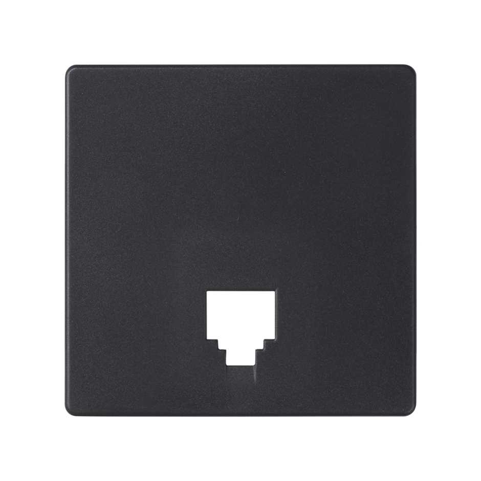 Лицевая панель для розетки телефонной RJ-11 Simon 82 Concept 8200062-098, цвет черный;матовый - фото 1
