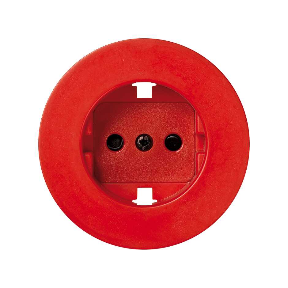 Лицевая панель для розетки с/з со шторками Simon SIMON 88 88041-67, цвет красный