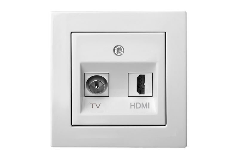 Розетка HDMI+TV оконечная Liregus EPSILON 28-0351, цвет белый - фото 1