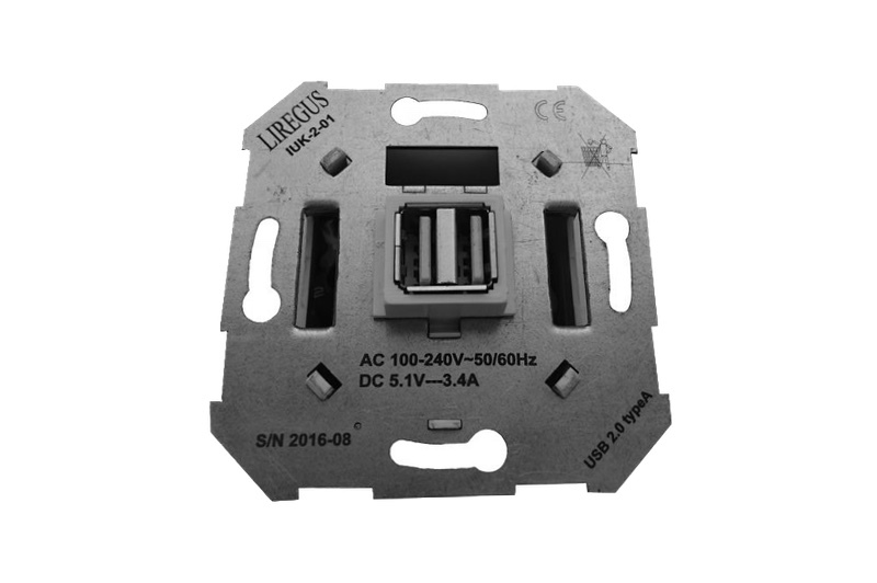 Розетка USB Liregus EPSILON 28-1136, цвет чёрный - фото 3