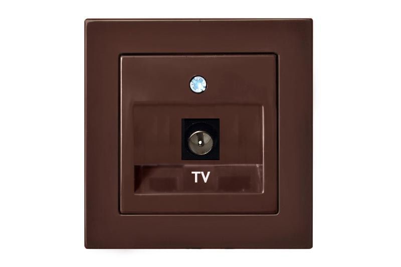Розетка TV оконечная Liregus EPSILON 28-142, цвет коричневый - фото 1