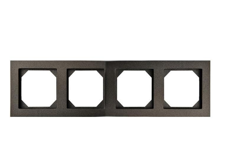 Рамка на 4 поста Liregus EPSILON 28-119, цвет чёрный - фото 2
