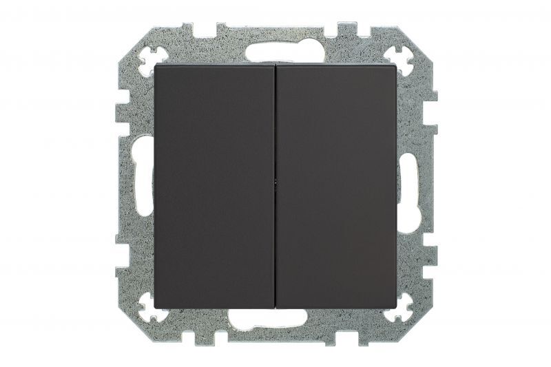 Выключатель двухклавишный Liregus RETRO 29-205, цвет чёрный;матовый - фото 2