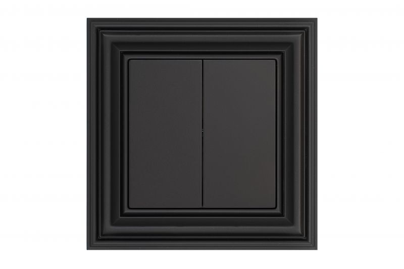 Выключатель двухклавишный Liregus RETRO 29-205, цвет чёрный;матовый - фото 1