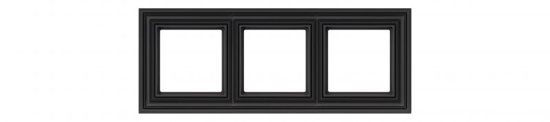 Рамка на 3 поста Liregus RETRO 29-245, цвет чёрный;матовый - фото 1