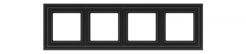 Рамка на 4 поста Liregus RETRO 29-246, цвет чёрный;матовый - фото 1