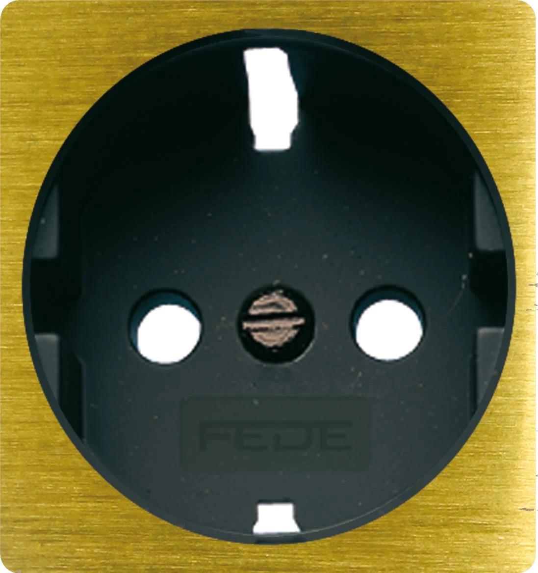 Лицевая панель для розетки Fede FD04335PB-M, цвет бронза;чёрный - фото 1
