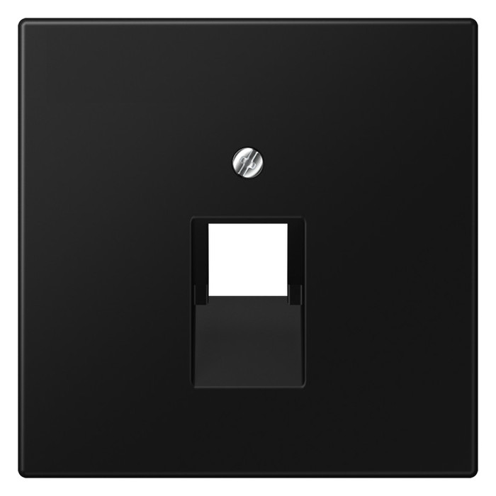 Лицевая панель для розетки интернет RJ-45 / телефонной RJ-11 Jung LS969-1UASWM, цвет чёрный